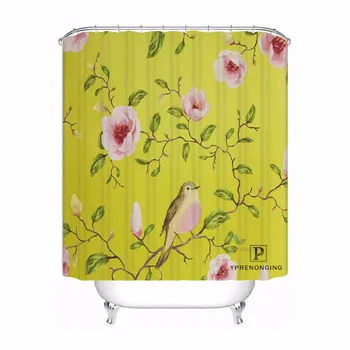 

Custom SHABBY CHIC SONGBIRD Waterproof Shower Curtain Home Bath Bathroom s Hooks Polyester Fabric Multi Sizes180509-51