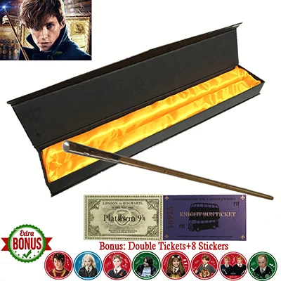22 Kinds of Harry Series Magic Wand with Box Voldemort Ron Hermione Dumbledore Luna Magic Wand Knight Bus Hogwart Train Ticket - Цвет: Newt