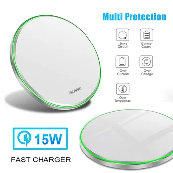 1 個ワイヤレス充電器電話 iphone サムスン急速充電器パッド led テーブルデスクランプ充電ドック