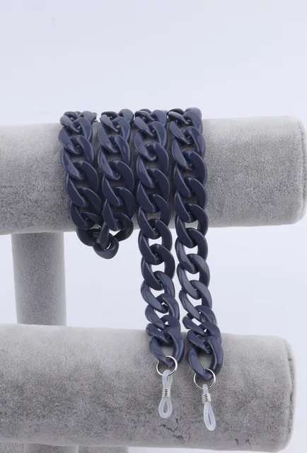 New Fashion Acrylic Glasses Chains Holder Cord Reading Sunglasses Chain Women Largands Eyeglasses Hanging Neck Chain Strap Rope grey navy color