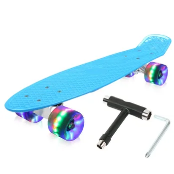 

Mini Flashing Wheel Penny Skateboard Single Kicktail Mini Cruise Plastic 4 Wheel Teenager Adult Skating Street Girls Skate Board