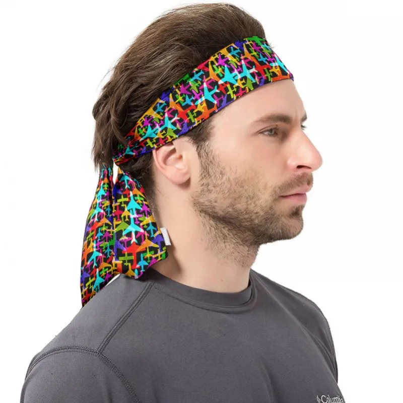 Sports Tennis Head Band For Men Outdoor Cycling Running Sweat Band Head Basketball Workout Anti-Slip Breathable Thin Hair Band