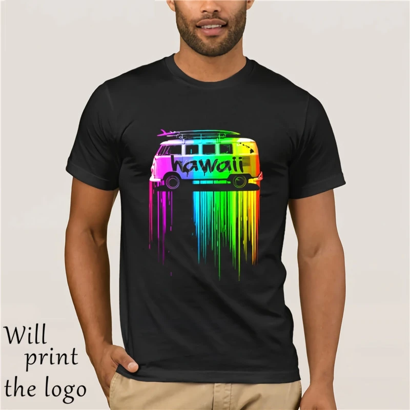 Автобус Maglietta дельи Uomini Гавайи Arcobaleno Surfer шины футболка Camicette 3D Colorato цифровая