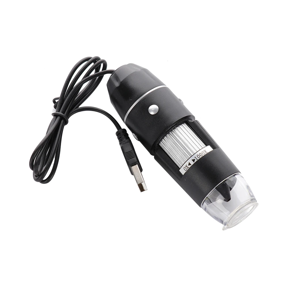 

Portable Digital Microscope USB Interface Electron Microscopes 0-1000X Microscope Handheld with 8 LEDs Bracket for Observation