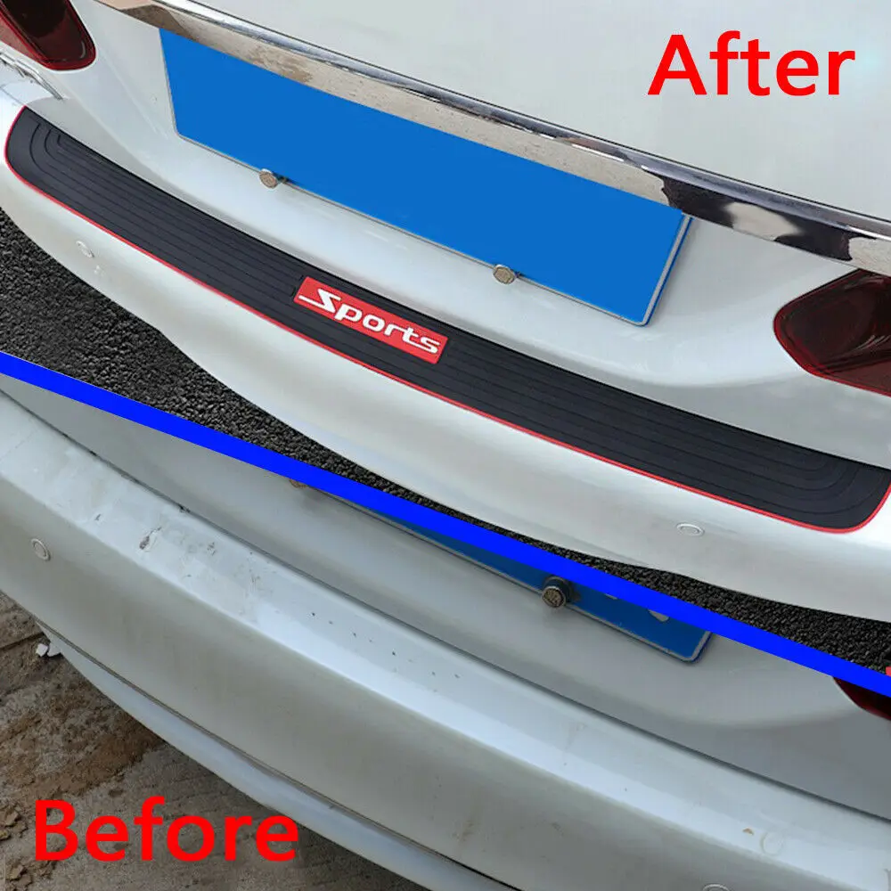 Car Trunk Rear Bumper Guard Pad Protector Anti Scratch Auto Car Trunk Bumper Sill Protection Plate Rubber Cover Trim Car-Styling (8)