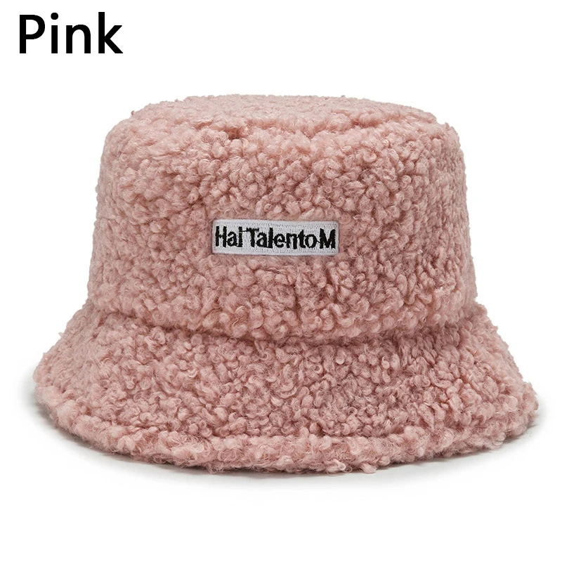 black bucket hat womens New Fashion Women Warm Bucket Hats Lady Autumn Winter Outdoor Panama Fisherman Cap Hat For Women Lamb Plush Casual Flat Caps bucket sun hat womens