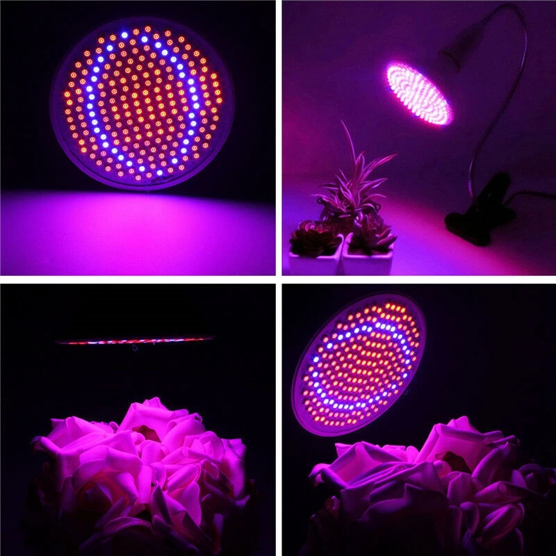 FUNN-E27 Led лампа для выращивания с двумя головками зажим на гибкой удлинительной лампе штепсель, с лампочкой