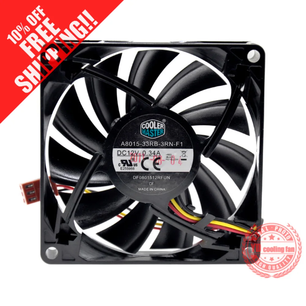 NEW cooler master 8015 8cm 3lines Hydraulic silence A8015-28RB-3N-C1 cooling fan