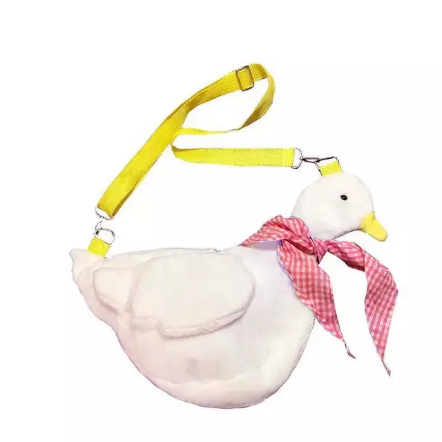 Duck Plush Purse Cartoon Animals Shape Crossbody Bag Shoulder Messenger Bag for Adult Kid Girls 5