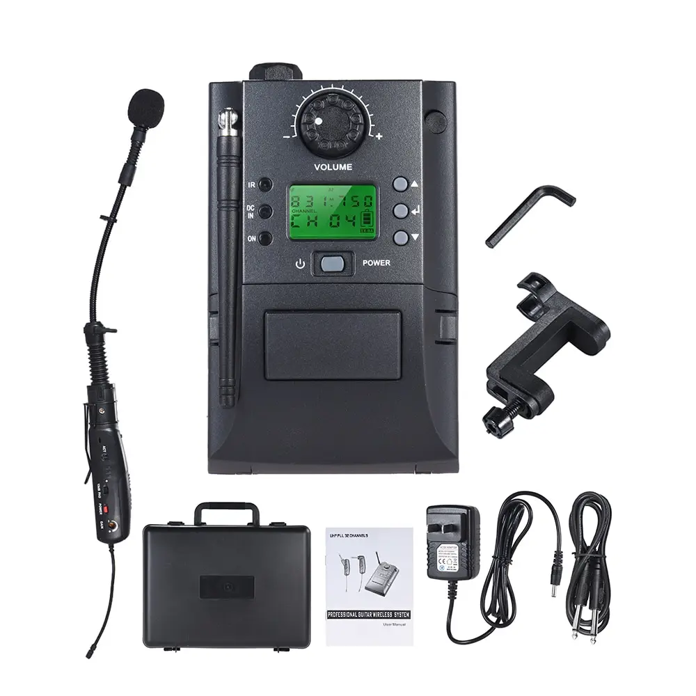 

Portable UHF Instrument Wireless Microphone System with Receiver & Transmitter 32 Channels for Violin