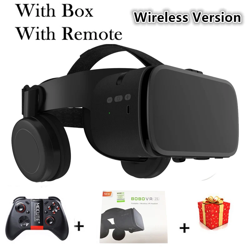 Bobo VR Bobovr Z6 Bluetooth 3 D шлем Viar 3D очки виртуальной реальности гарнитура шлем очки линзы видео для телефона смартфон - Цвет: With Box 054 Remote