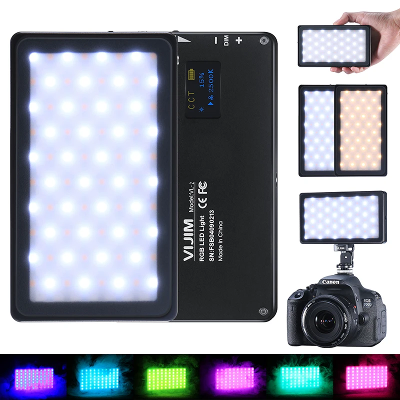  VIJIM VL-2 RGB LED Photo Studio Video Light 2500K-8500K Full Color On Camera Photography Lighting L - 33051289853