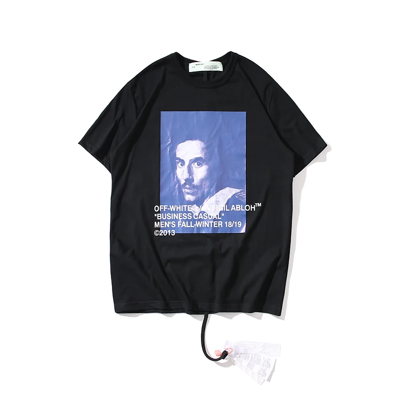 Religion Human avatar 19ss Off-White OW мужские/женские модные модели влюбленных пар хлопковая Повседневная футболка с коротким рукавом и круглым вырезом