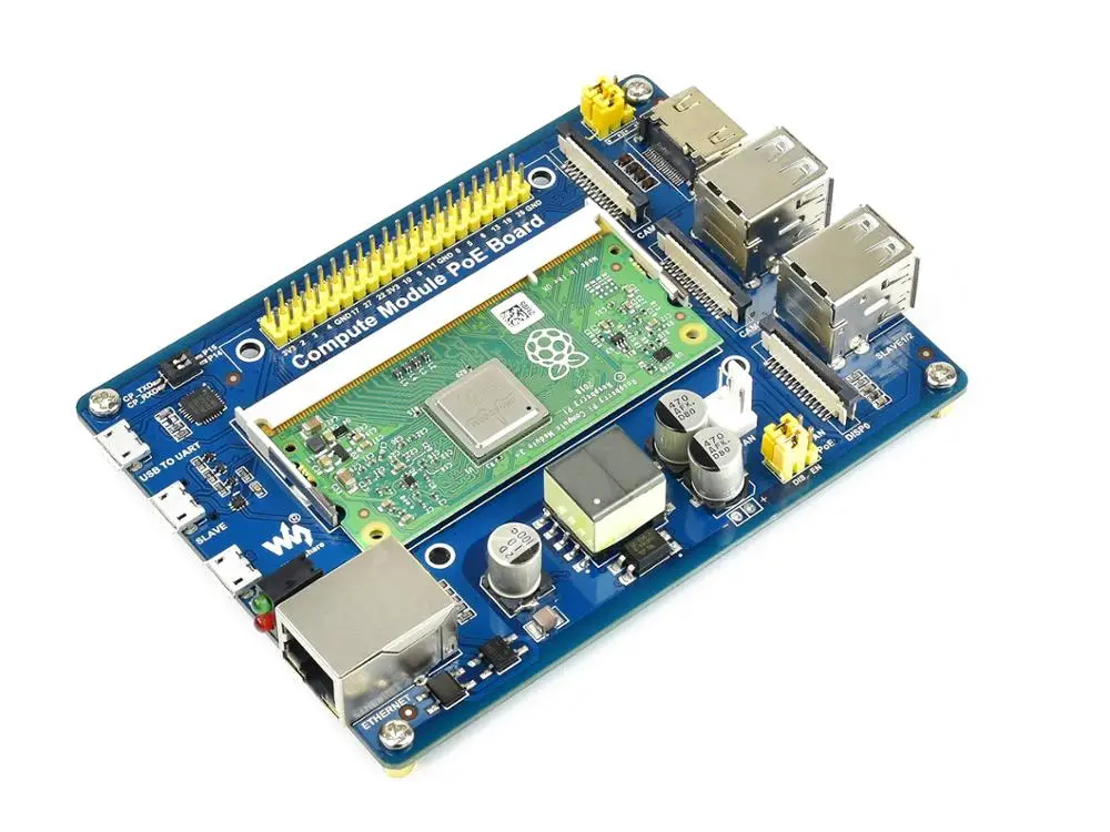 Плата ввода вывода для компьютера Waveshare с функцией PoE Raspberry Pi см3/CM3L/см3 +/см3 +