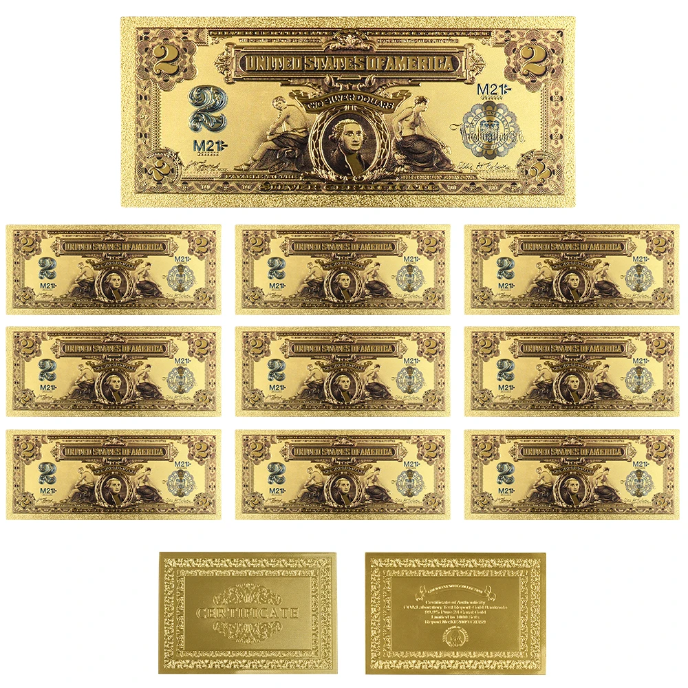 Американская 10 долларовая Золотая банкнота 24 к позолоченные поддельные деньги Коллекционная 9999999 удачная Золотая фольга художественная коллекция - Цвет: style 29