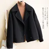 High Quality Short Double sided Wool Jacket Women 2022 Autumn Winter Fashion Loose Casual Solid Double Breasted Wool Coat Female ► Photo 3/6