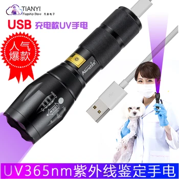 

USB Charging torch UV Flashlight LED Torch 365nm/395nm Ultraviolet Urine Detector for camping Carpet Pet Urine Catch Scorpions
