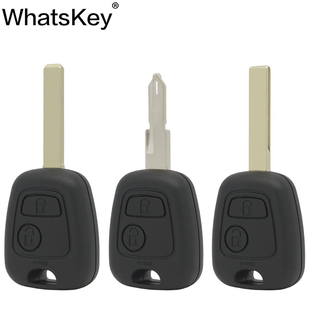 WhatsKey для peugeot партнер 206 106 107 207 306 307 407 ключа оболочки NE73 сменная лопасть 2 кнопки чехол для дистанционного ключа от машины крышка
