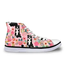 Doginthehole Border Collie/обувь с высоким берцем из вулканизированной кожи; модные мужские кроссовки на шнуровке; Осенняя обувь для мальчиков-подростков на плоской подошве