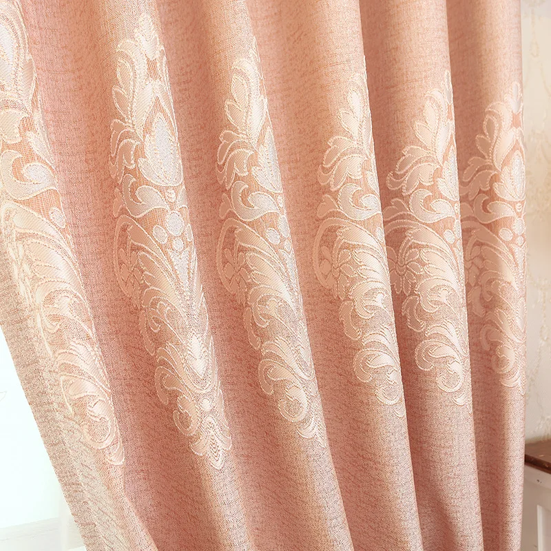 

Modern and Simple Orange Jacquard Shading Curtains for Living Dining Room Bedroom Blackout Curtains European Style Curtains