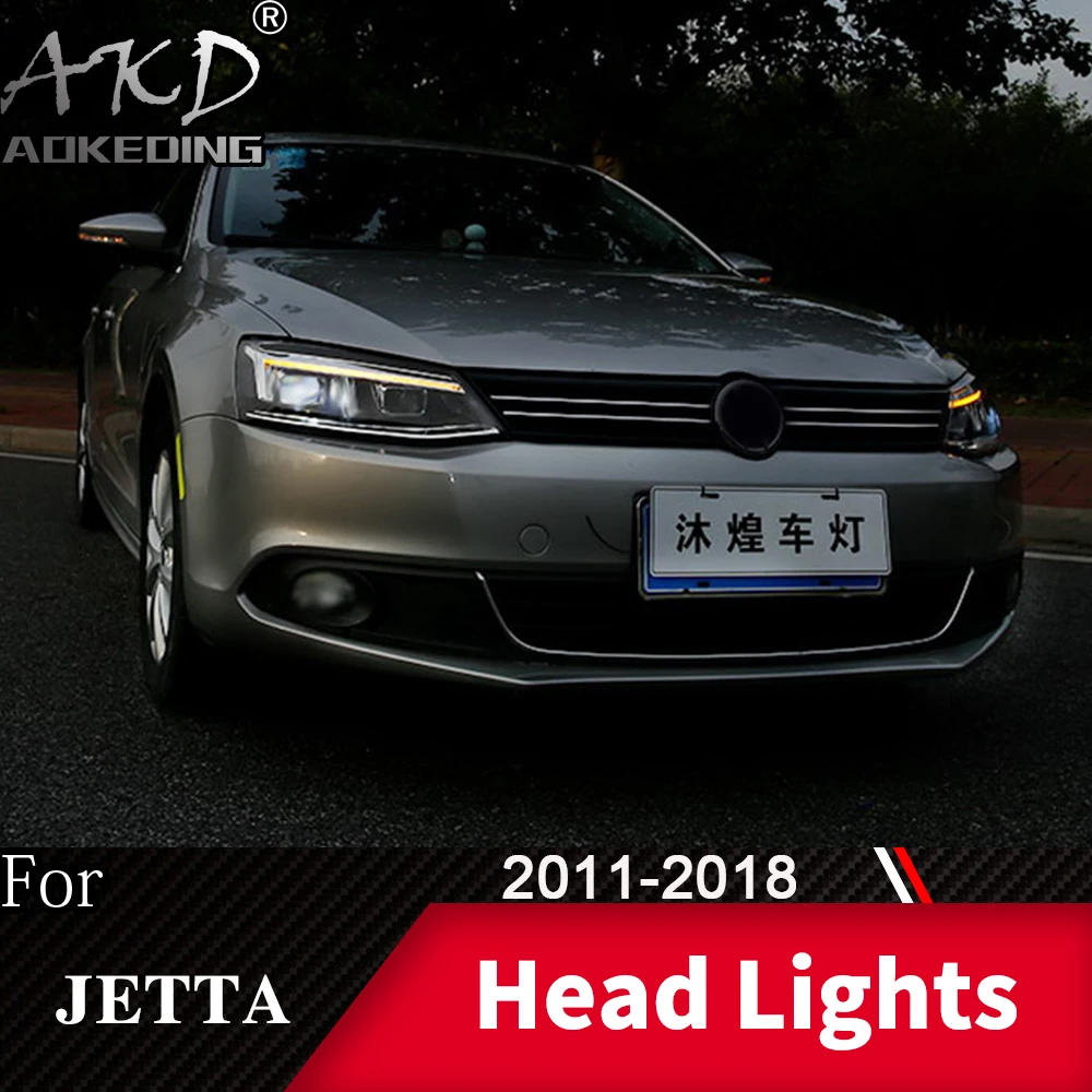 Головной фонарь для автомобиля VW Jetta Mk6 2011- R8 дизайнерский головной светильник s противотуманный светильник дневной ходовой светильник DRL H7 светодиодный Биксеноновая лампа автомобильные аксессуары