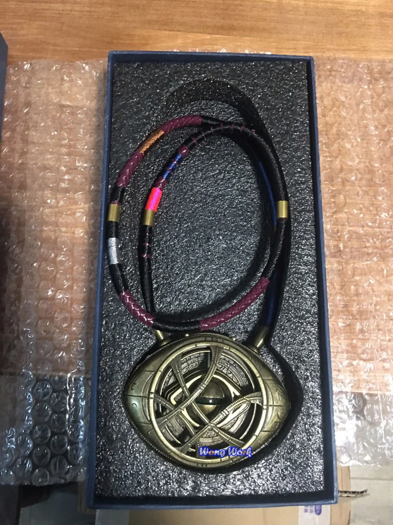 Wong Work Doctor Strange Eye Of Agamotto 1:1, светодиодный светильник, окрашенное металлическое ожерелье, реквизит