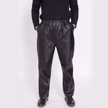 Зимние рабочие брюки из искусственной кожи, водонепроницаемые, маслостойкие кожаные брюки, Непродуваемые, безопасные, для работы, для отца и отца, бархатные теплые брюки больших размеров