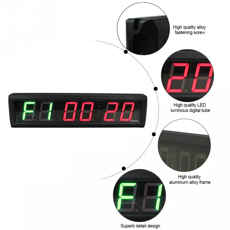 [ganxin] 2.3'' Electronic Gym Digital Timer Wall Clock Led Tabata