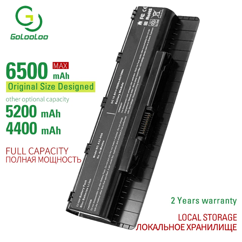 

6 Cells Laptop Battery A31-N56 A32-N56 A33-N56 For Asus N56 N56D N56D N56DY N56J N56JK N56VM N56VV N56VZ N56JN N56JR N56V N56VB