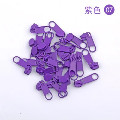 Purple 100 шт 3# нейлоновые бегунки на молнии DIY бегунки на молнии для сумок для одежды Домашний текстиль Швейные портновские аксессуары - Цвет: Purple