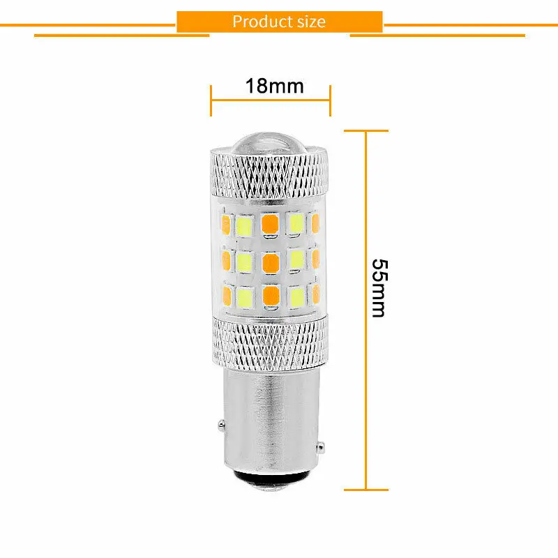 2x1157 BAY15D 42SMD Белый/янтарный двухцветный переключатель поворотного сигнала светильник светодиодный лампочка