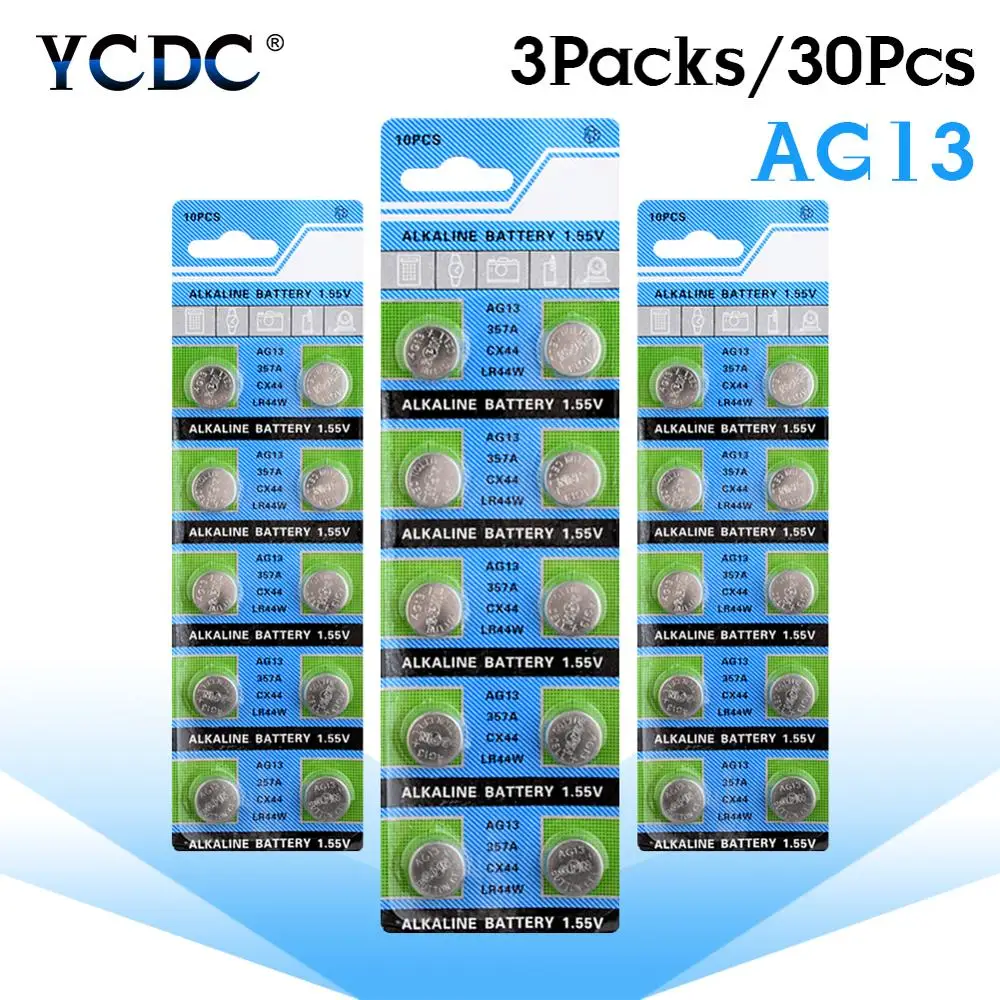 Новые 30Pcs 1,55 V LR44 A76 AG13 батареи SR1154 Щелочная монетная сотовый Батарея для часы с калькулятором игрушка дистанционного Управление высокое качество