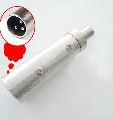 

DHL/EMS 50PCS 3 pin XLR Male to RCA Plug Female Coaxial Adapter-A8