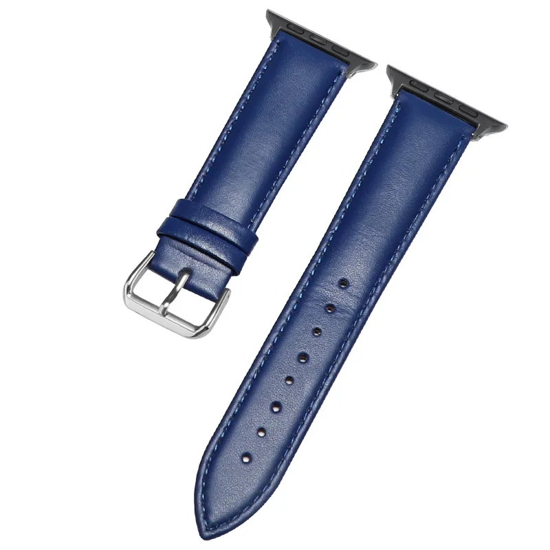 black-Blue Кожаный ремешок для часов импорт простой Плетеный ремешок для часов iwatch 4 ремешок for38mm 42 мм - Цвет ремешка: black-Blue
