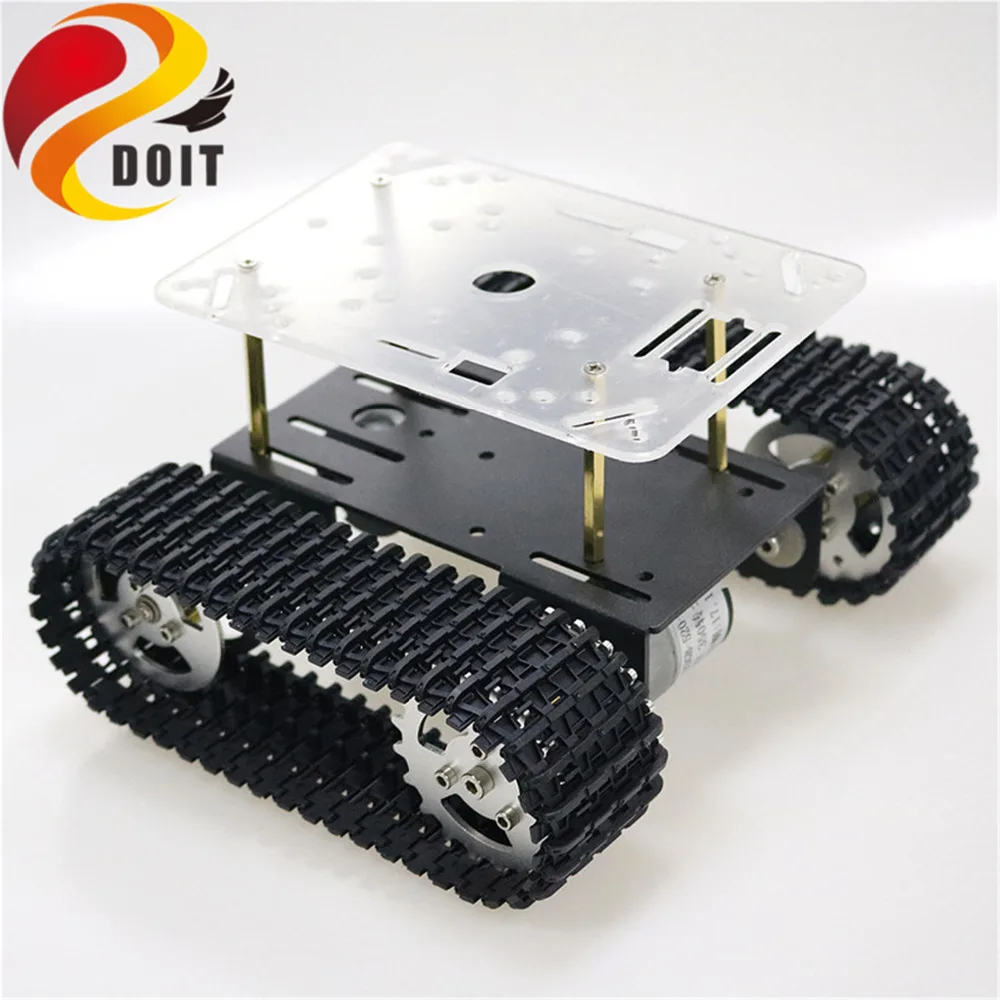 SZDOIT T101 металлический умный робот танк шасси комплект гусеничный Роботизированная платформа в разобранном виде DIY для Arduino акриловая панель
