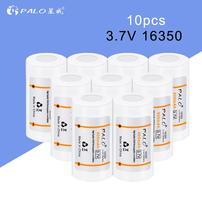 800mAh 16340 / 16350 3.7v li-ion rechargeable battery 3.7 volt lithium li ion liion batteries - Цвет: 10pcs