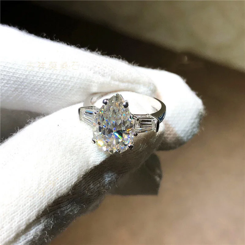 14K Золотое кольцо 2ct D Цвет VVS Moissanite кольцо обручальное кольцо с национальным сертификатом