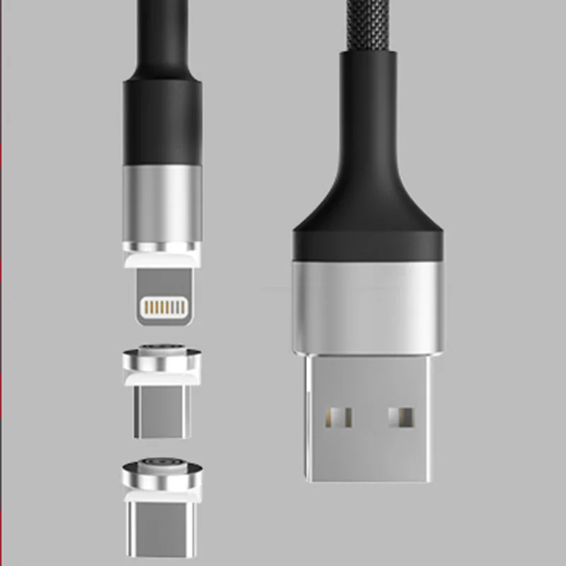 Silver Cafele 3.0A Магнитный usb-кабель type C Быстрая зарядка QC3.0 для Iphone samsung huawei Xiaomi LG мобильный телефон кабель микро-usb синхронизации - Цвет: Silver
