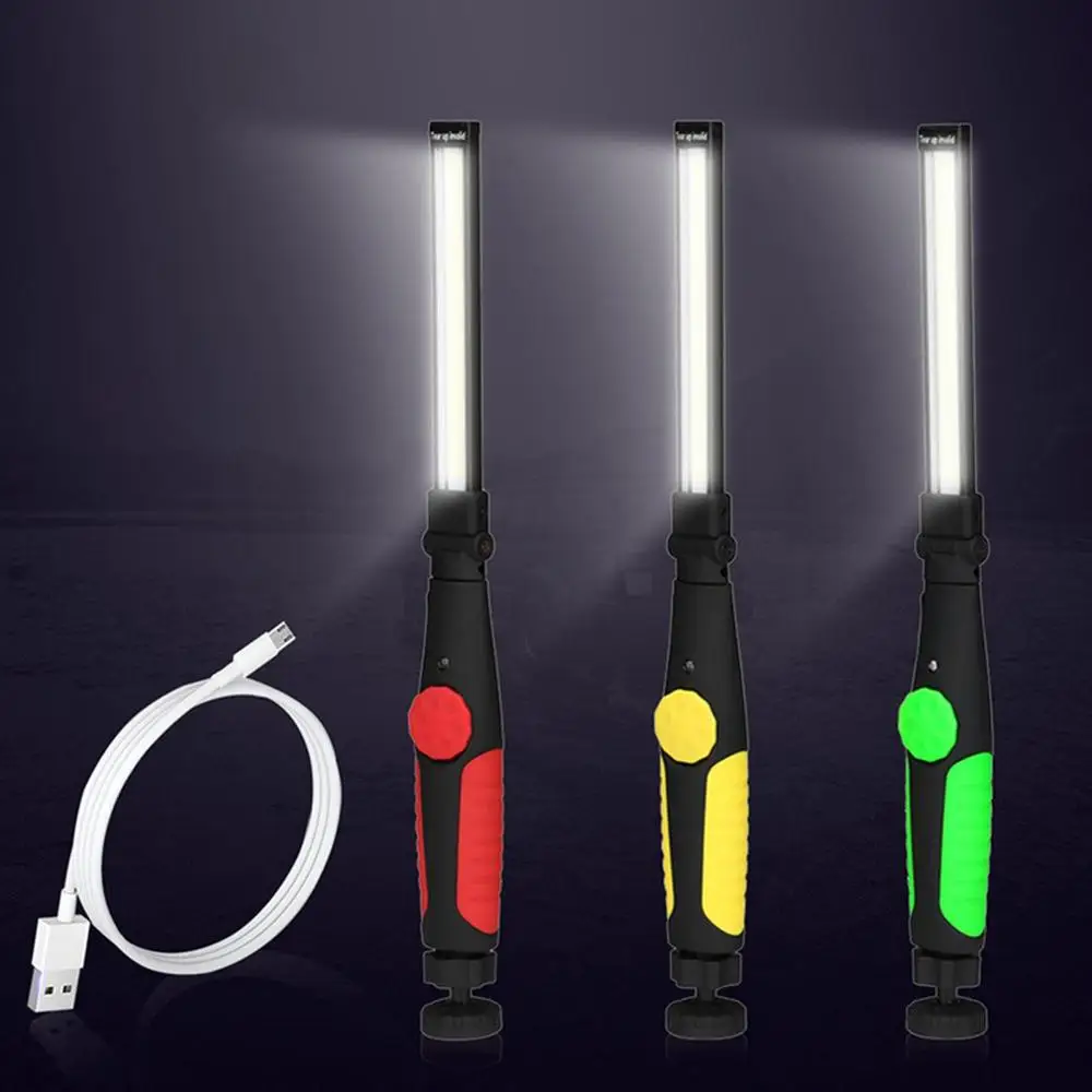 

Usb Rechargeable Portable Light Integrated Cob Flashlight Hook Hanging Lamp Rechargeable Cob Led Slim Work Light