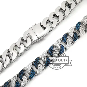 

Big Heavy Cool Item Arrival Multi Color Lab Diamond Hip Hop 22MM 24" Diamond Cuban Link Necklace
