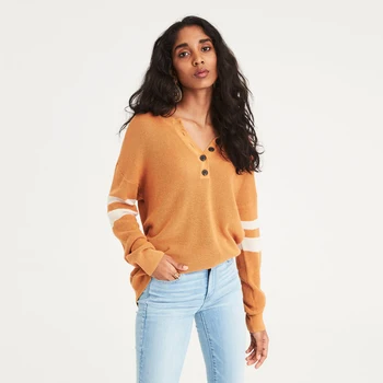 

Fashion Women's Sweaters Botton Long Sleeve Round Neck Pullover Slim Fit Female Tops