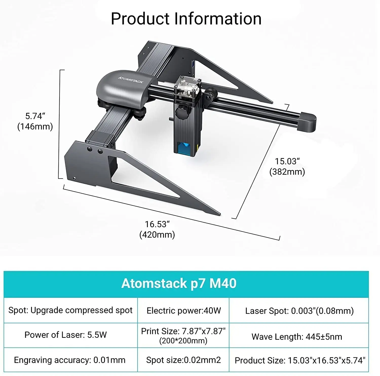 ATOMSTACK A5 PRO 40W CNC DIY Portable Granite Stone Glass Engravies Wood  Cutter Laser Engraving Machines For Metal - AliExpress