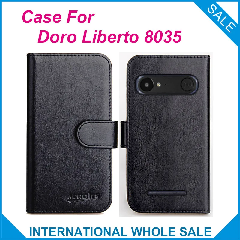 

Original! Doro Liberto 8035 Case 6 Colors High Quality Flip Leather Wallet Case For Doro Liberto 8035 Cover Slots Phone Bag