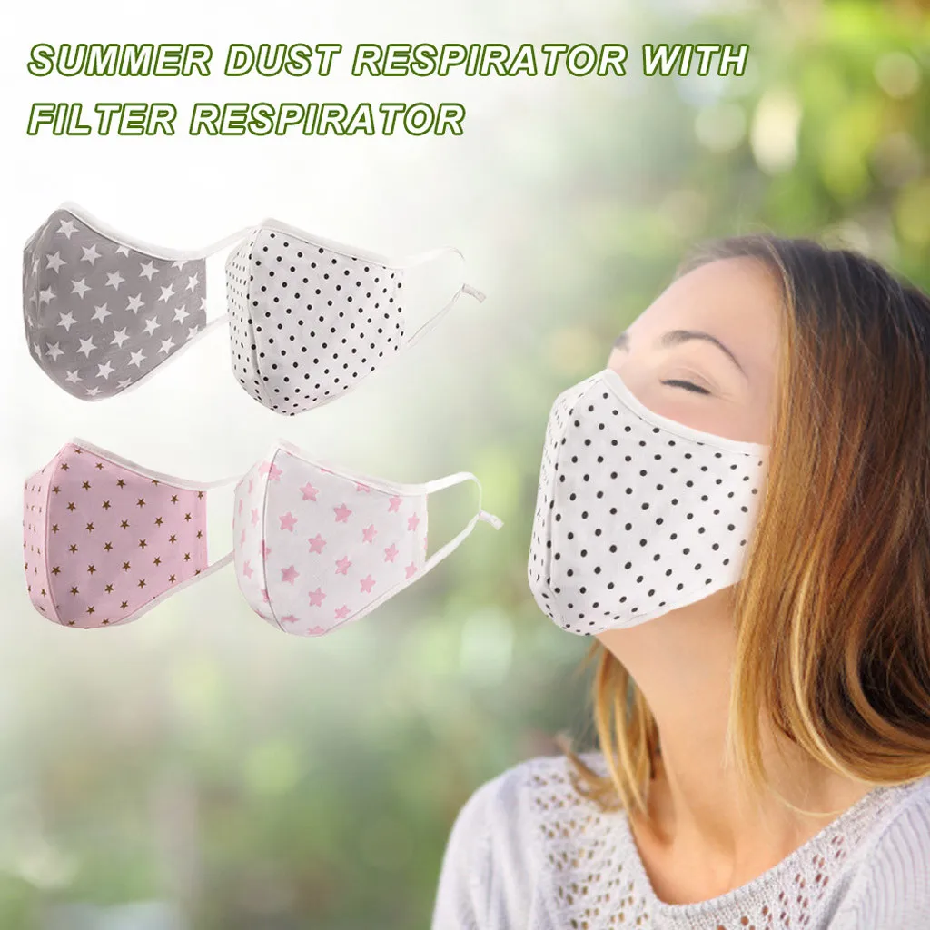 Fashion cute Unisex Windbreak Mouth Cover Outdoor Riding Quick-drying Keep Mask Polka dot star print maak Adjustable maks | Дом и сад