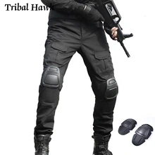 Военные брюки-карго, мужские тактические камуфляжные брюки, страйкбол, армия, пейнтбол, боевая одежда, наколенники, рабочие камуфляжные брюки-карго