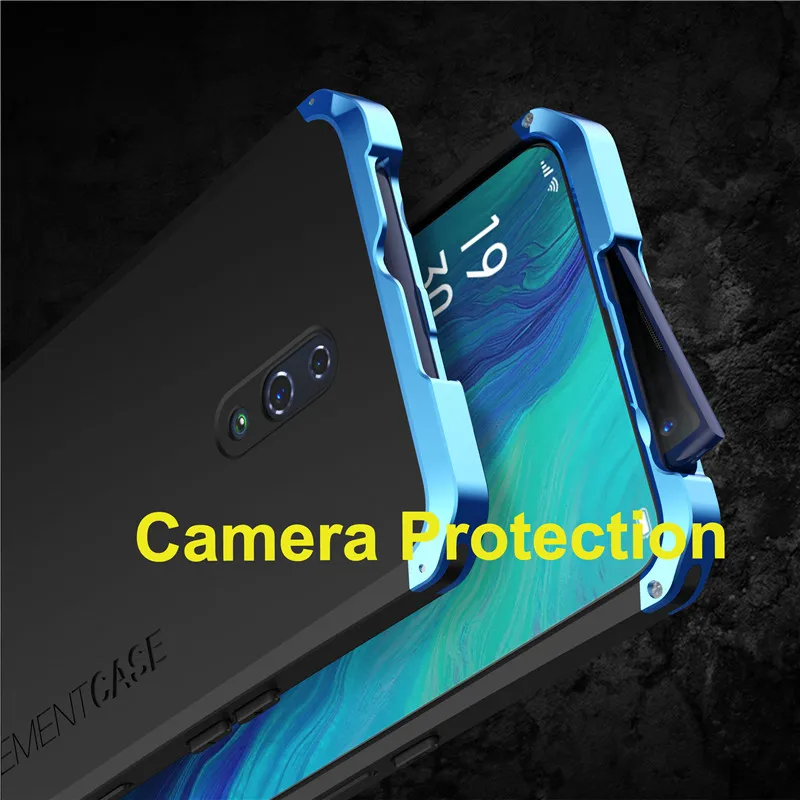Металлический бронированный чехол Reno для OPPO Reno 2 чехол противоударный алюминиевый задняя крышка Жесткий PC Coque для OPPO Reno 10X Zoom чехол R15X Funda