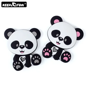 

Keep&Grow 1pc Cartoon Panda Baby Silicone Teethers Teething Toys DIY Necklace Making Silicone Beads Accessories Baby Products