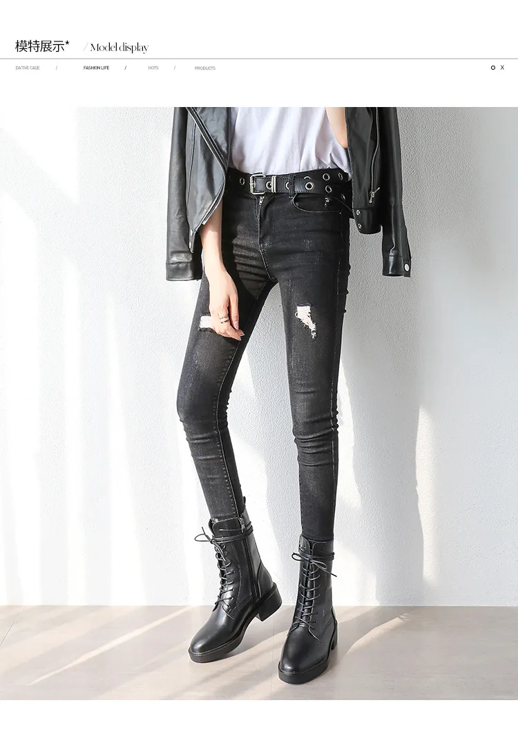 Leather Martin booties ladies plush fur british motorcycle snow botas winter creepers cross-tied mid high boots women shoes