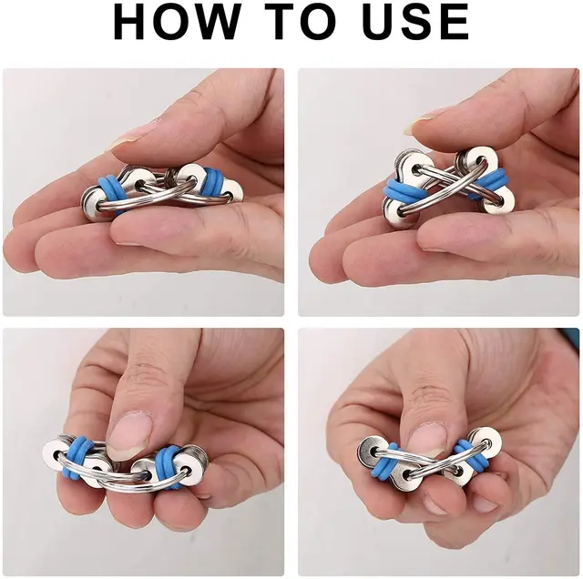 Decompression Chain Bicycle Chain Anti-stress Key Ring Hand Spinner Finger Fidget Autisme Autismo Flipo Flip Anxiety Antistress 4