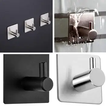 

Self Adhesive Home Kitchen Wall Door Hook Key Holder Rack Rack Aluminum Hanger Towel Bathroom Hooks P0N0